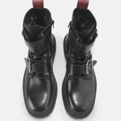 New BUFFALO Sari Bottines Chevilles Cuir Veau Noir