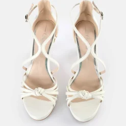 New BUFFALO Serena Bow Sandales A Talon Veganes Blanc