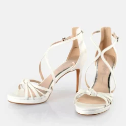 New BUFFALO Serena Bow Sandales A Talon Veganes Blanc