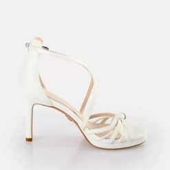 New BUFFALO Serena Bow Sandales A Talon Veganes Blanc