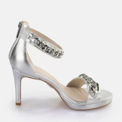 Store BUFFALO Serena Chain Sandales A Talon Vegan Argent