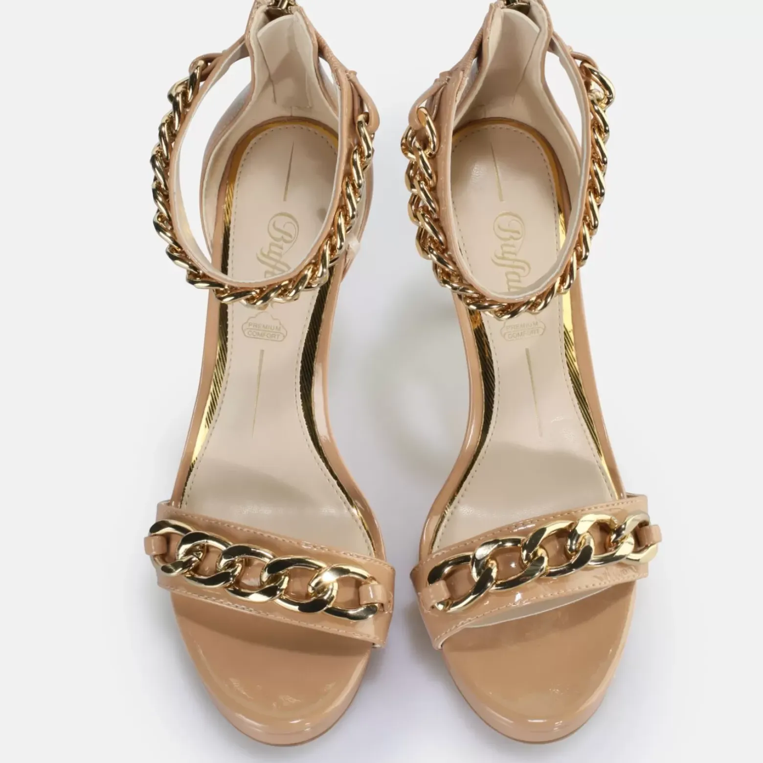 Discount BUFFALO Serena Chain Sandales A Talon Vegan Blush