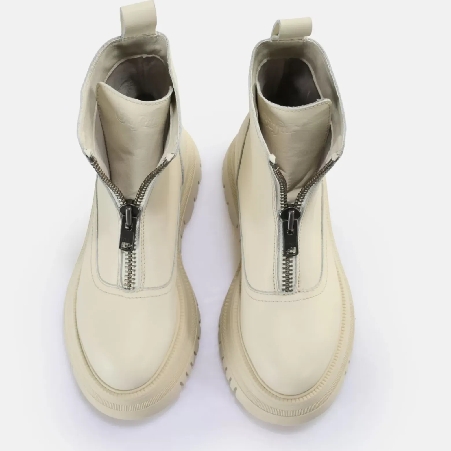 Hot BUFFALO Shade Zip Mid Bottines Creme