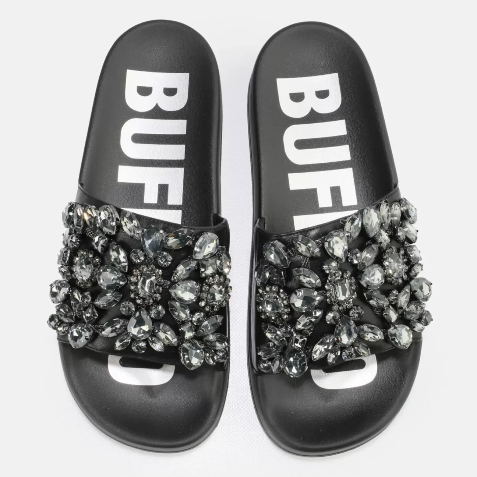 Fashion BUFFALO Sky Diamond Mules Plateforme Veganes Noir