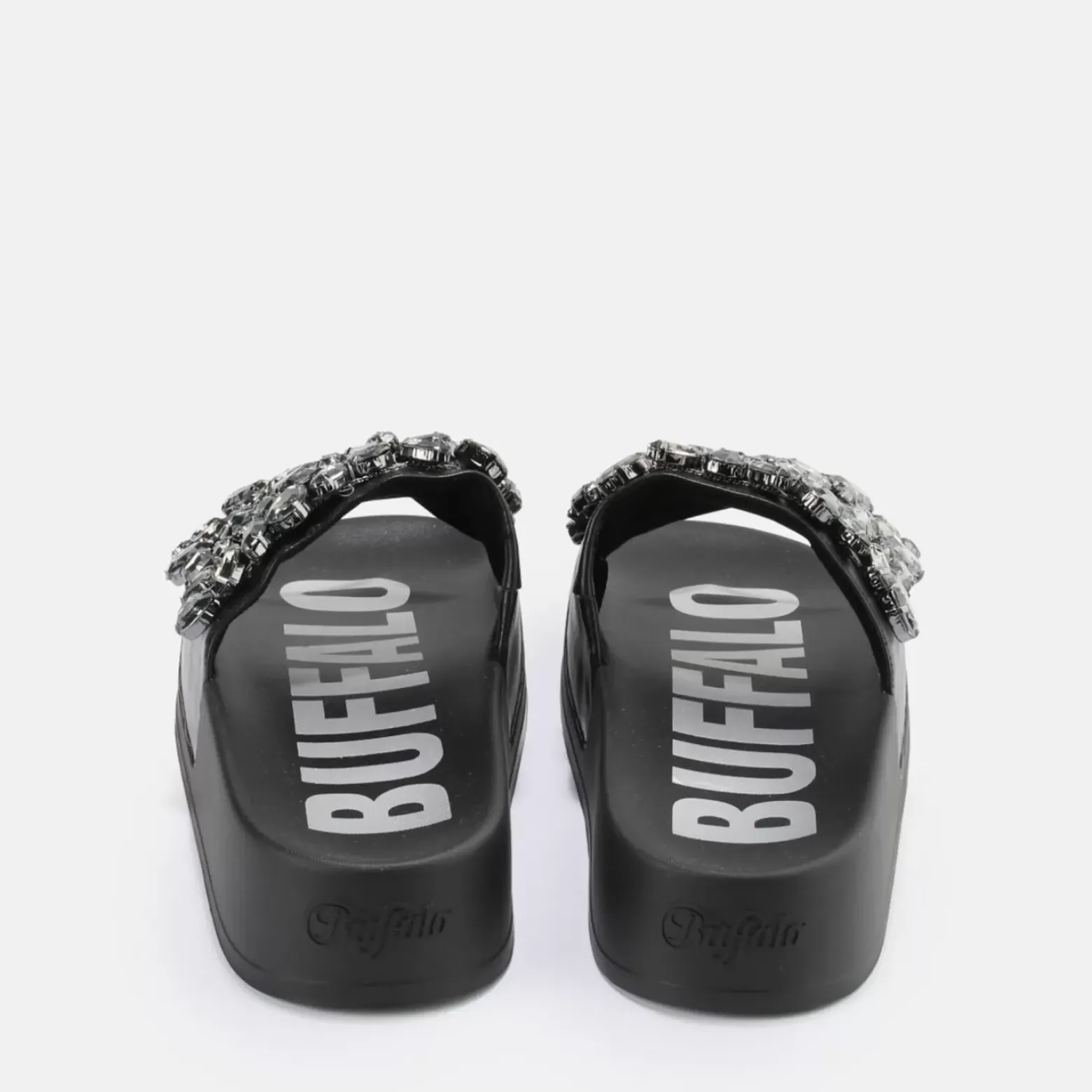 Fashion BUFFALO Sky Diamond Mules Plateforme Veganes Noir