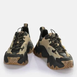 Discount BUFFALO Trail One Baskets Basses Vegan Coquille D'Oeuf/Noir Noir/Beige