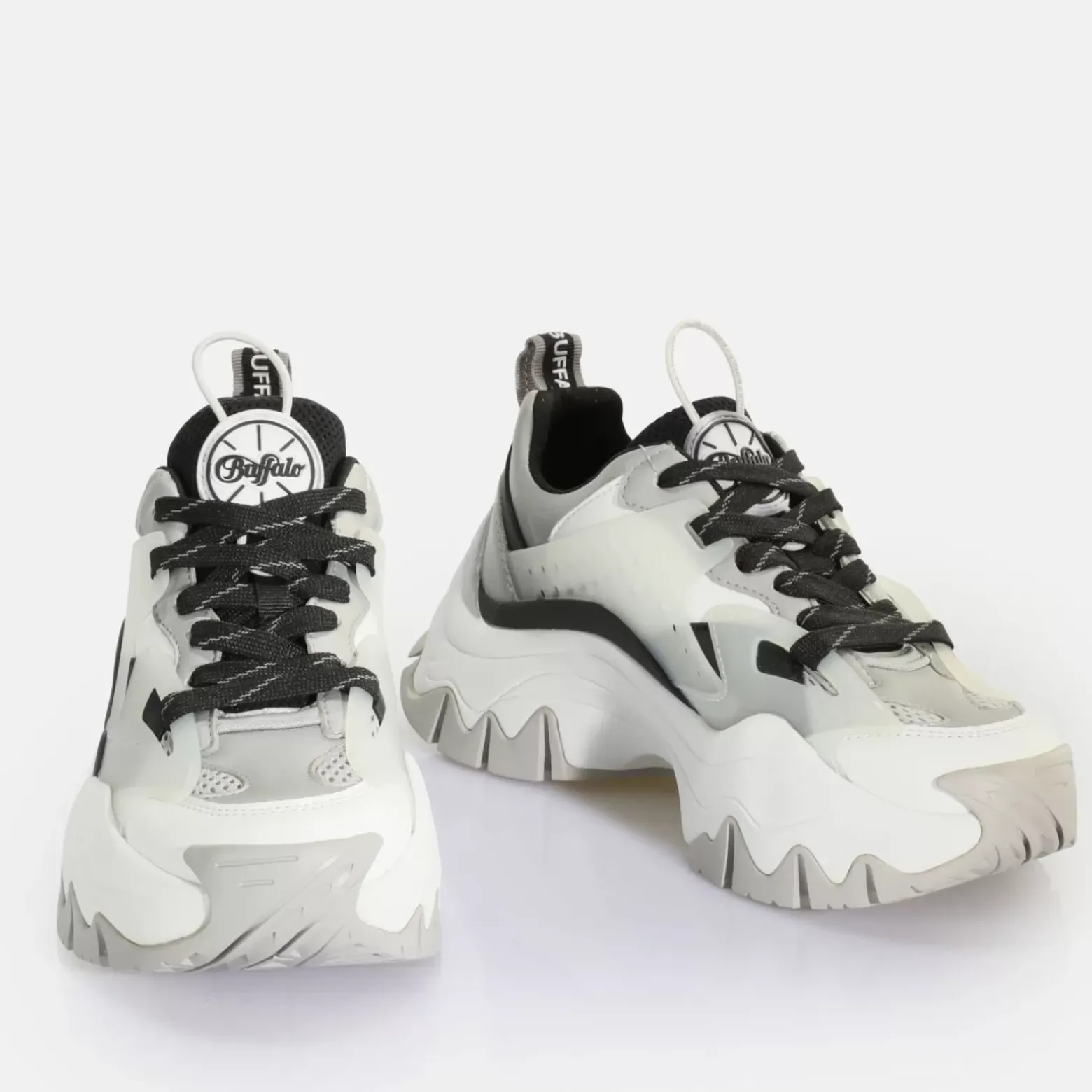 Discount BUFFALO Trail One Baskets Basses Vegan Argent/ Noir