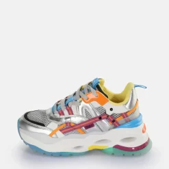 Cheap BUFFALO Triplet Hollow Baskets Basses Vegan Argent/ Violet