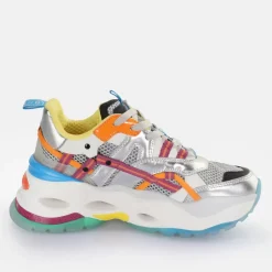 Cheap BUFFALO Triplet Hollow Baskets Basses Vegan Argent/ Violet