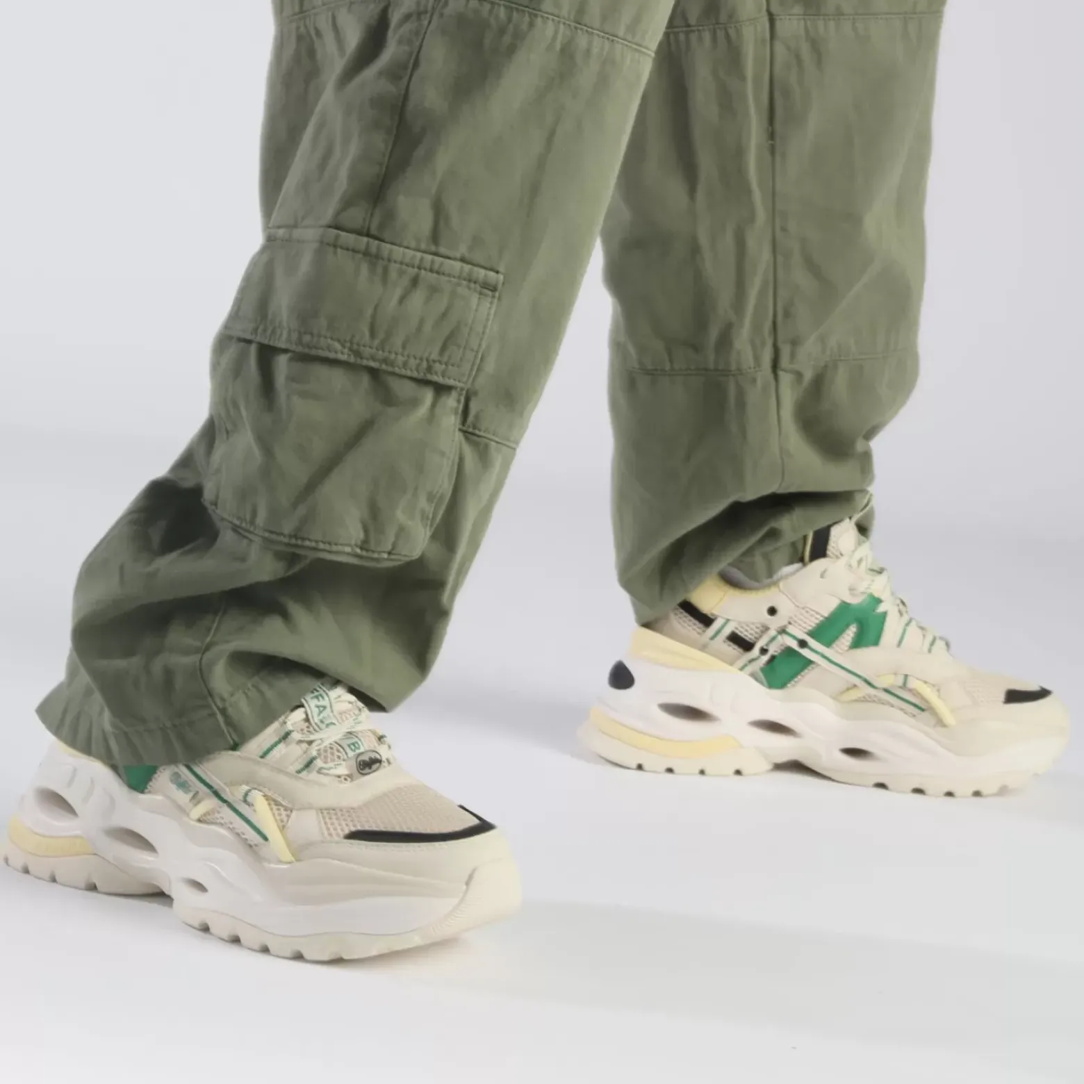 Best BUFFALO Triplet Hollow Baskets Basses Veganes/Vert Creme