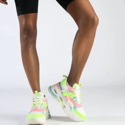 Cheap BUFFALO Triplet Hollow Baskets Basses Veganes Blanc/Fluo Multicolore White