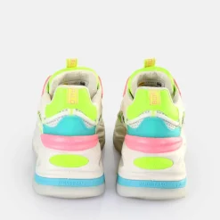 Cheap BUFFALO Triplet Hollow Baskets Basses Veganes Blanc/Fluo Multicolore White