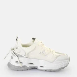 Cheap BUFFALO Triplet Lace Baskets Basses Veganes Blanc/ E Argent