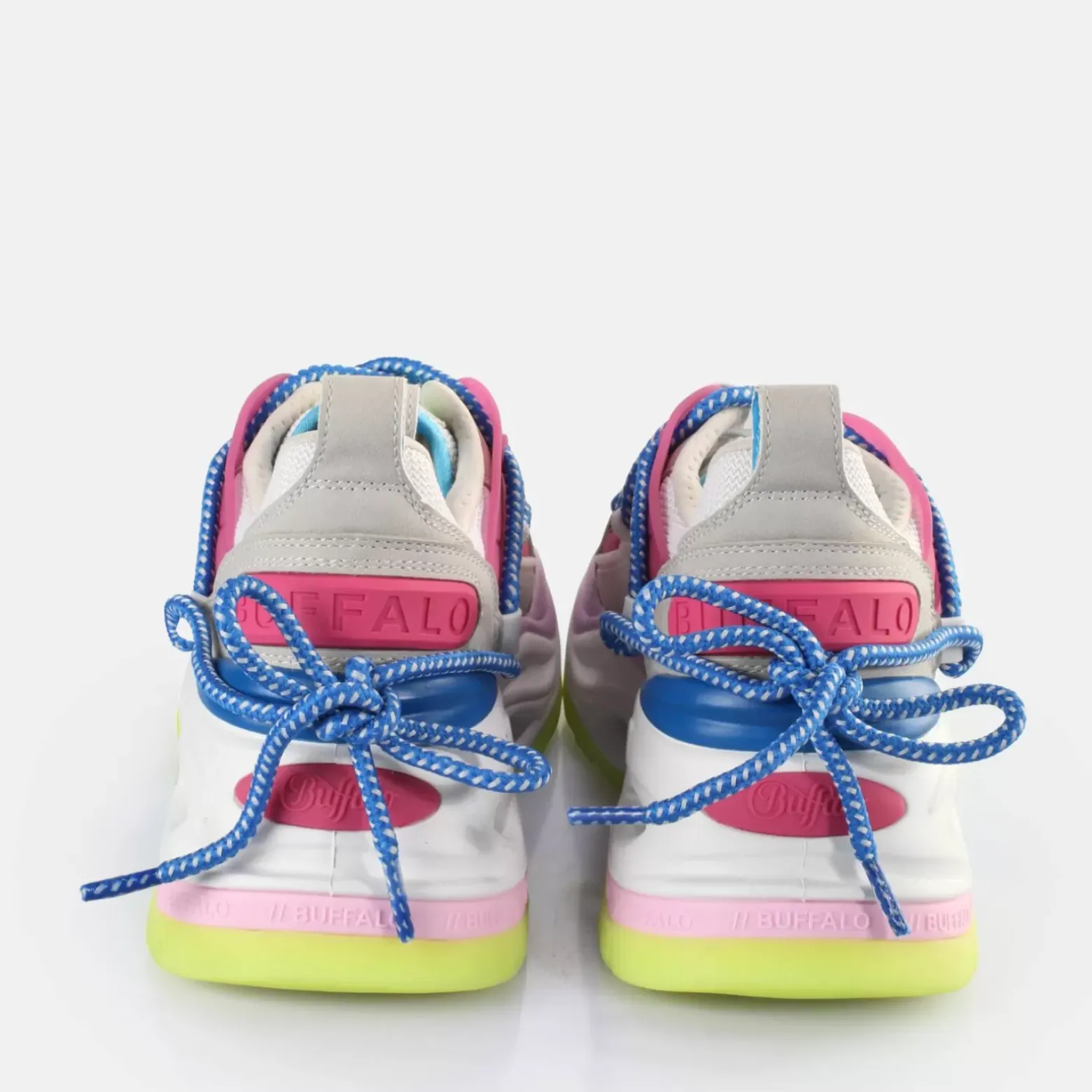 Best BUFFALO Triplet Lace Baskets Basses Veganes Clair/Fluo Multicolore Gris