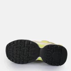 Clearance BUFFALO Triplet Lace Baskets Basses Vegane/Citron Vert Creme