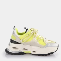 Clearance BUFFALO Triplet Lace Baskets Basses Vegane/Citron Vert Creme