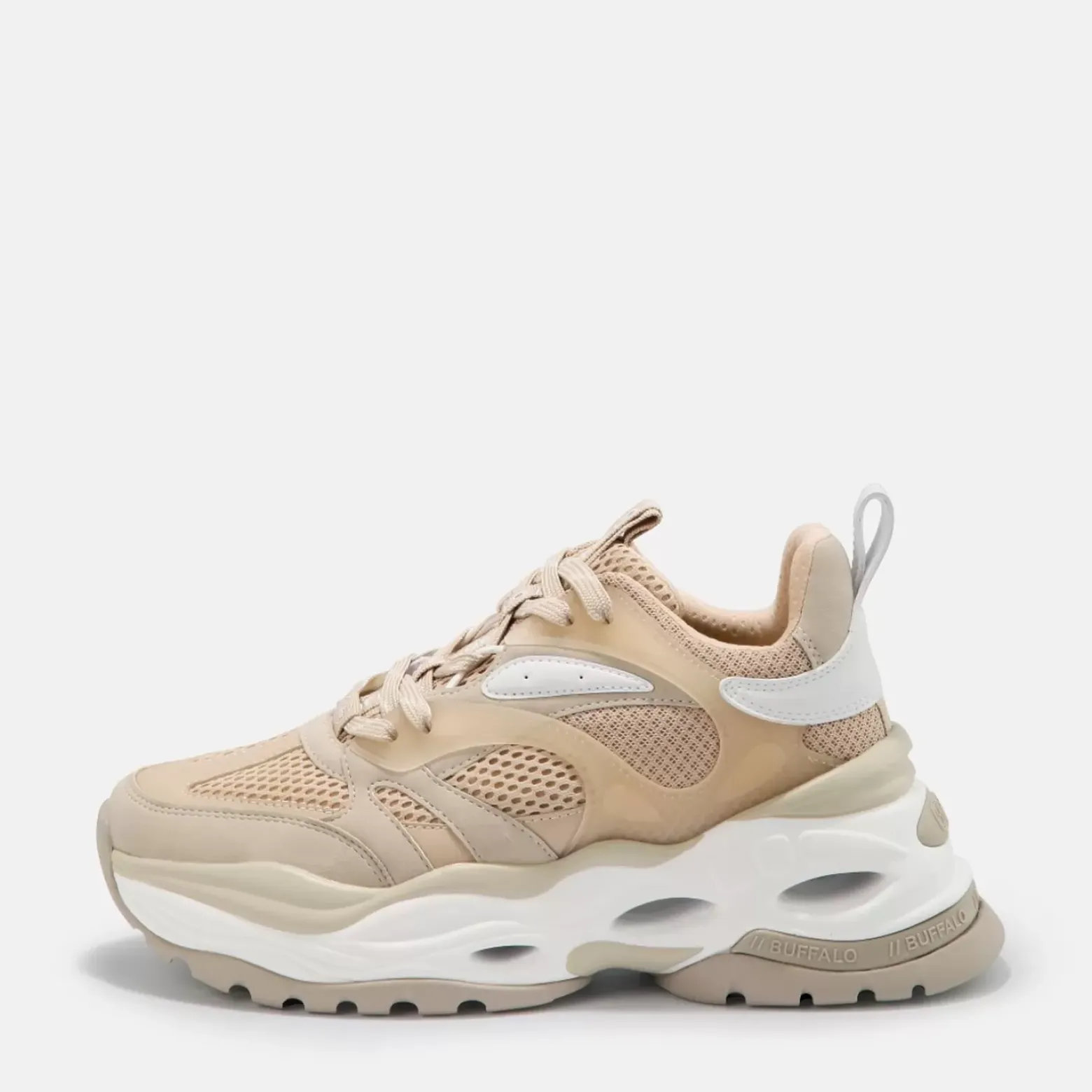 Flash Sale BUFFALO Triplet M Baskets Basses Veganes Et Blanc Beige