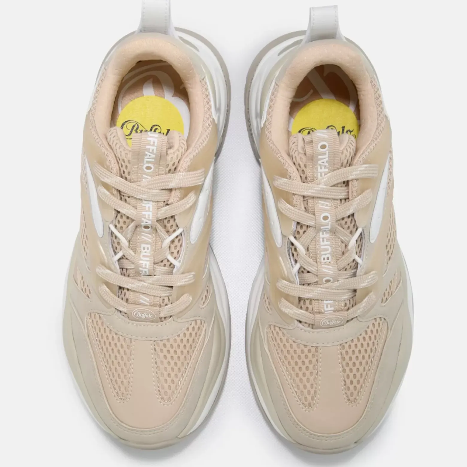 Flash Sale BUFFALO Triplet M Baskets Basses Veganes Et Blanc Beige