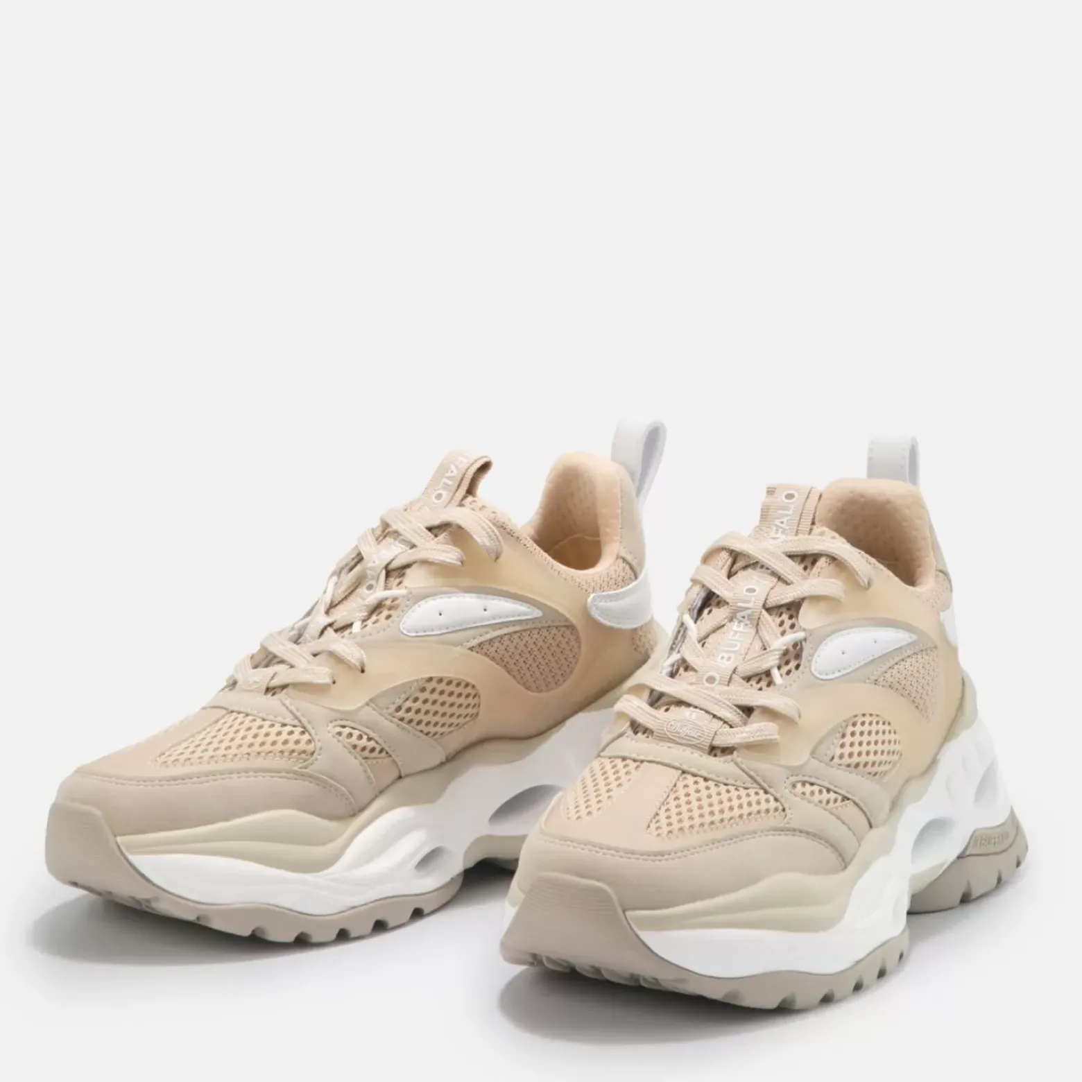 Flash Sale BUFFALO Triplet M Baskets Basses Veganes Et Blanc Beige